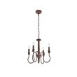 Living District Flynx 4-Light Mid-Century Metal Pendant in Weathered Oak
