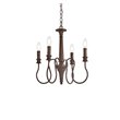 Living District Flynx 4-Light Mid-Century Metal Pendant in Weathered Oak