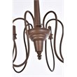Living District Flynx 6-Light Mid-Century Metal Pendant in Weathered Oak