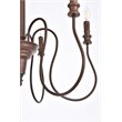 Living District Flynx 6-Light Mid-Century Metal Pendant in Weathered Oak