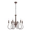 Living District Flynx 6-Light Mid-Century Metal Pendant in Weathered Oak