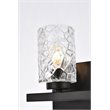 Living District Cassie 1-Light Metal Bath Sconce in Black and Clear