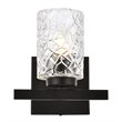 Living District Cassie 1-Light Metal Bath Sconce in Black and Clear