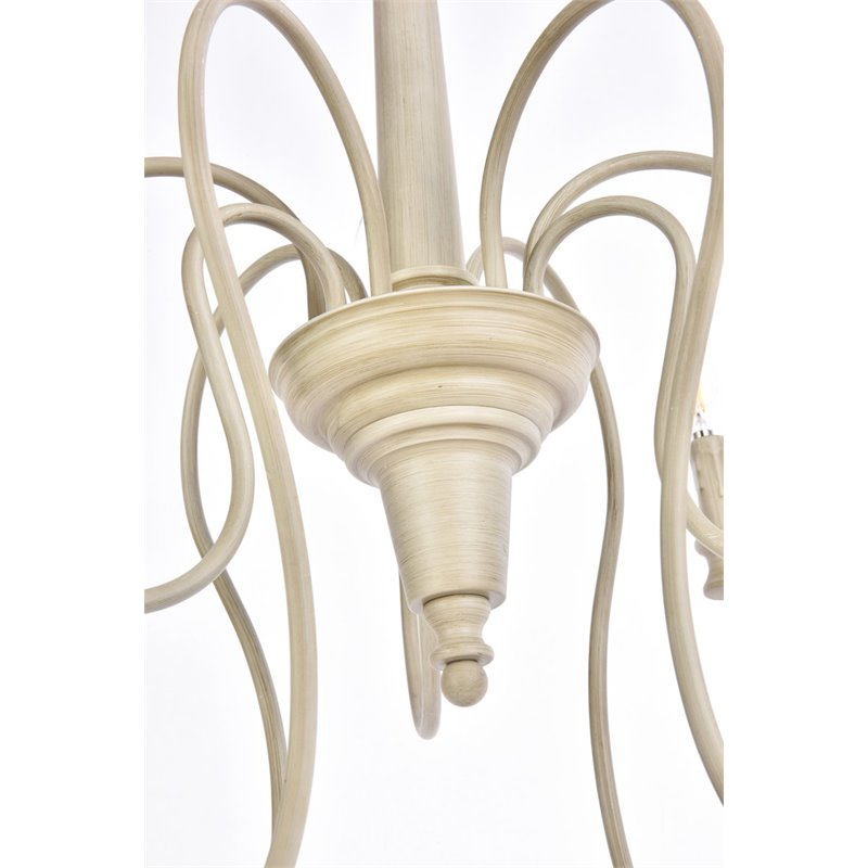 Living District Flynx 9-Light Mid-Century Metal Pendant in Weathered Dove