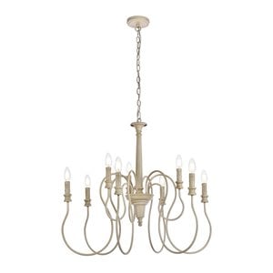 living district flynx 9-light mid-century metal pendant in weathered dove