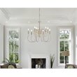 Living District Flynx 9-Light Mid-Century Metal Pendant in Weathered Oak