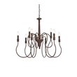 Living District Flynx 9-Light Mid-Century Metal Pendant in Weathered Oak