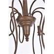 Living District Flynx 9-Light Mid-Century Metal Pendant in Weathered Oak