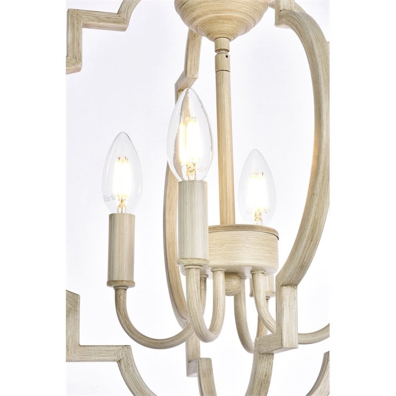 Living District Sandara 4-Light Mid-Century Metal Pendant in Weathered Dove