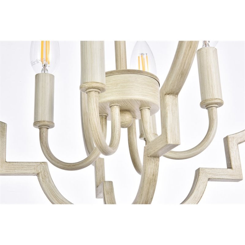 Living District Sandara 4-Light Mid-Century Metal Pendant in Weathered Dove