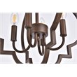 Living District Sandara 4-Light Mid-Century Metal Pendant in Weathered Oak