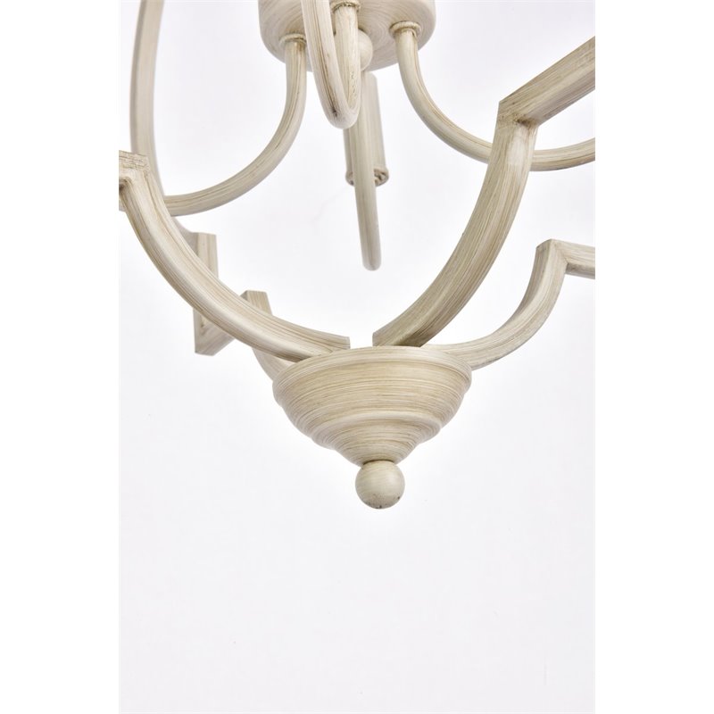 Living District Sandara 4-Light Mid-Century Metal Pendant in Weathered Dove