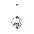 Living District Sandara 4-Light Mid-Century Metal Pendant in Weathered Oak