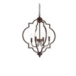 Living District Sandara 4-Light Mid-Century Metal Pendant in Weathered Oak