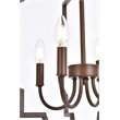 Living District Sandara 4-Light Mid-Century Metal Pendant in Weathered Oak