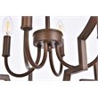 Living District Sandara 4-Light Mid-Century Metal Pendant in Weathered Oak