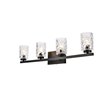 Living District Cassie 4-Light Metal Bath Sconce in Black and Clear