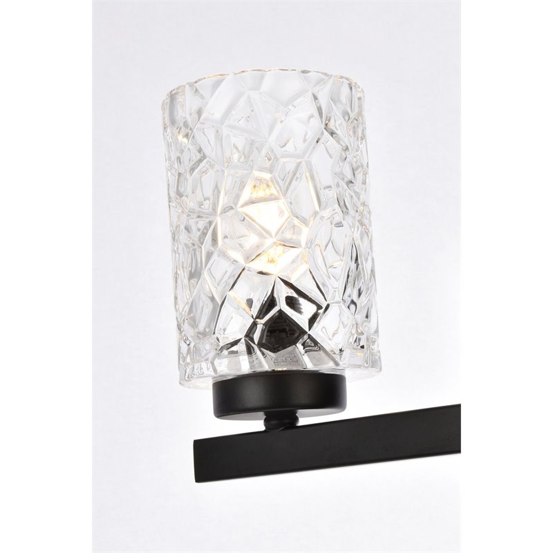 Living District Cassie 4-Light Metal Bath Sconce in Black and Clear