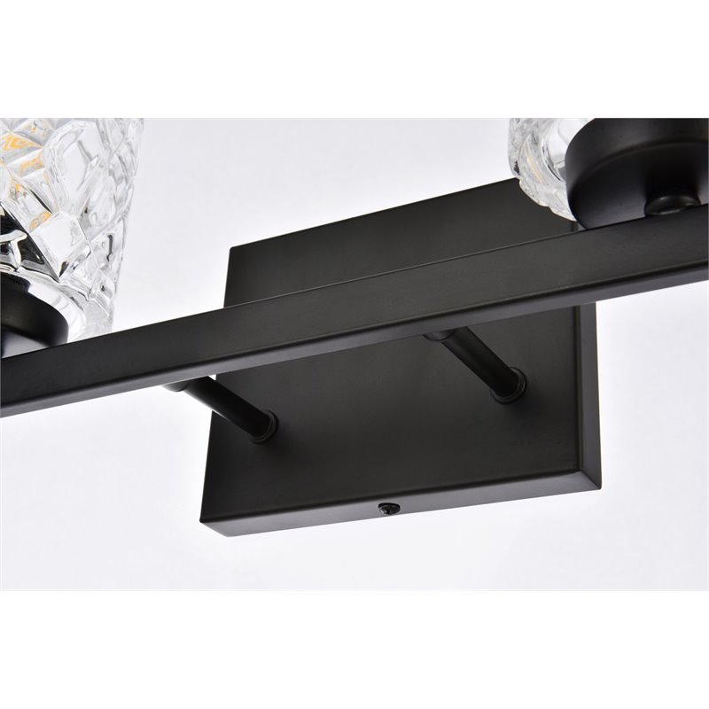 Living District Cassie 4-Light Metal Bath Sconce in Black and Clear