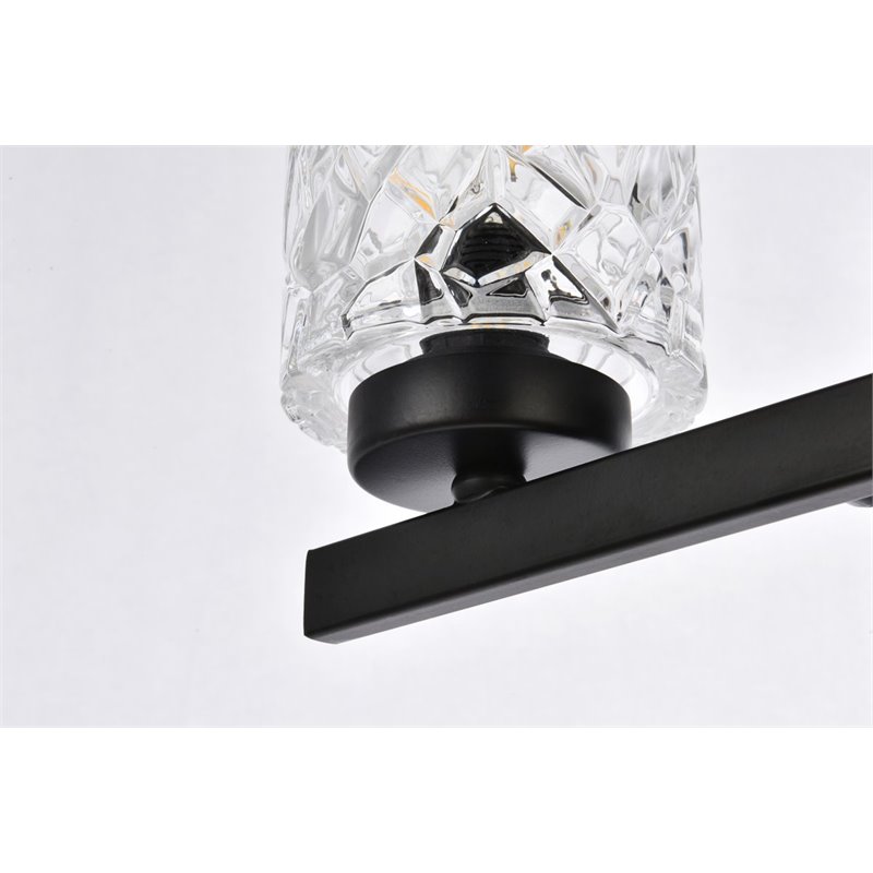 Living District Cassie 4-Light Metal Bath Sconce in Black and Clear