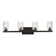 Living District Cassie 4-Light Metal Bath Sconce in Black and Clear