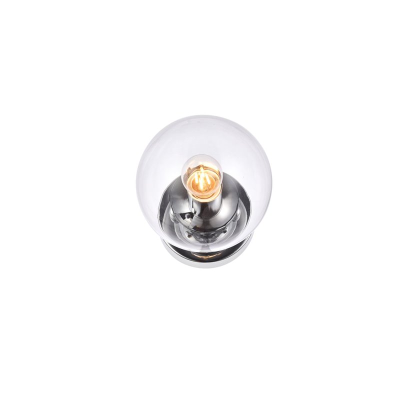 Living District Mimi 1-Light Metal Flush Mount in Chrome and