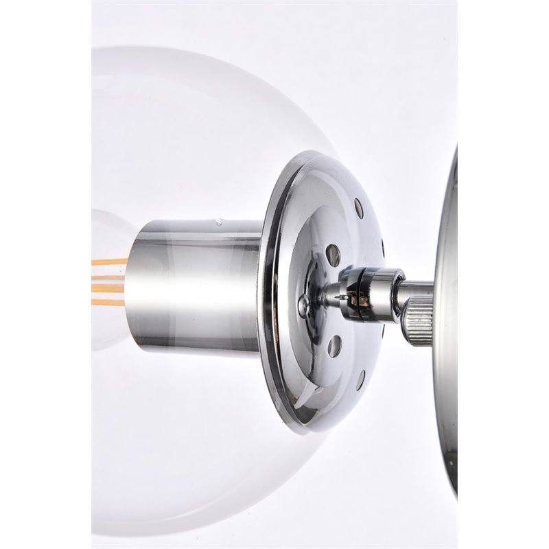 Living District Mimi 1-Light Metal Flush Mount in Chrome and