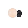Living District Mimi 1-Light Metal Flush Mount in Black and Frosted White