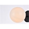 Living District Mimi 1-Light Metal Flush Mount in Black and Frosted White