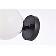Living District Mimi 1-Light Metal Flush Mount in Black and Frosted White