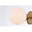 Living District Mimi 1-Light Metal Flush Mount in Brass and Frosted White