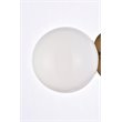 Living District Mimi 1-Light Metal Flush Mount in Brass and Frosted White
