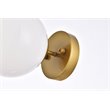 Living District Mimi 1-Light Metal Flush Mount in Brass and Frosted White