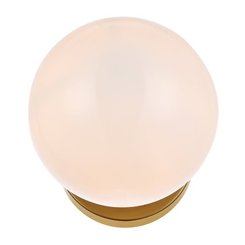 Living District Mimi 1-Light Metal Flush Mount in Brass and Frosted White