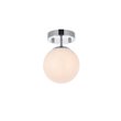 Living District Mimi 1-Light Metal Flush Mount in Chrome and Frosted White