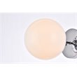 Living District Mimi 1-Light Metal Flush Mount in Chrome and Frosted White