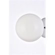 Living District Mimi 1-Light Metal Flush Mount in Chrome and Frosted White