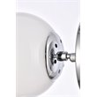 Living District Mimi 1-Light Metal Flush Mount in Chrome and Frosted White