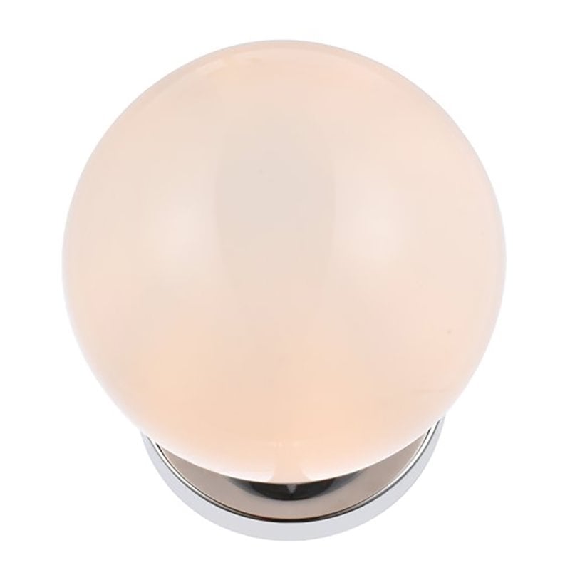 Living District Mimi 1-Light Metal Flush Mount in Chrome and Frosted White