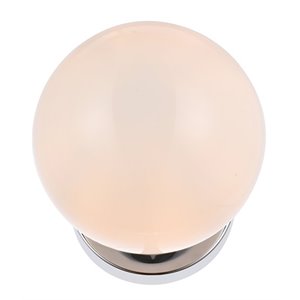Living District Mimi 1-Light Metal Flush Mount in Chrome and Frosted White