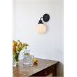 Living District Hanson 1-Light Metal Bath Sconce in Black and Frosted