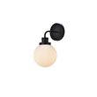 Living District Hanson 1-Light Metal Bath Sconce in Black and Frosted