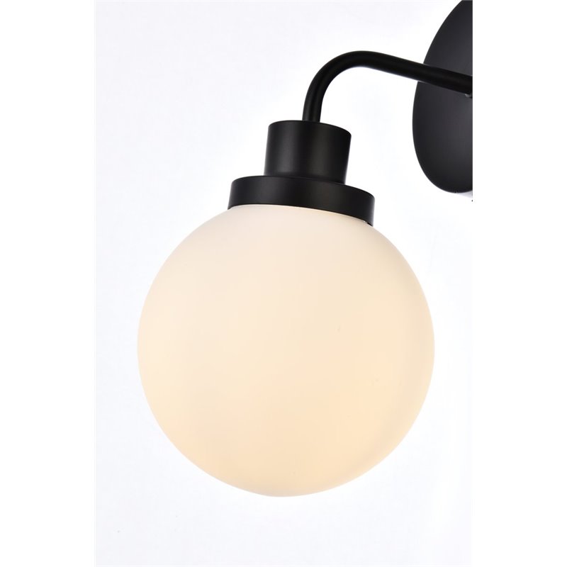 Living District Hanson 1-Light Metal Bath Sconce in Black and Frosted
