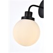 Living District Hanson 1-Light Metal Bath Sconce in Black and Frosted