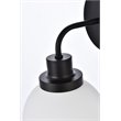 Living District Hanson 1-Light Metal Bath Sconce in Black and Frosted
