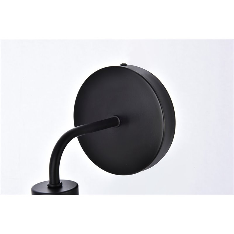 Living District Hanson 1-Light Metal Bath Sconce in Black and Frosted