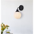 Living District Hanson 1-Light Metal Bath Sconce in Black and Frosted