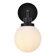 Living District Hanson 1-Light Metal Bath Sconce in Black and Frosted