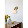 Living District Hanson 1-Light Metal Bath Sconce in Brass and Frosted