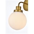 Living District Hanson 1-Light Metal Bath Sconce in Brass and Frosted